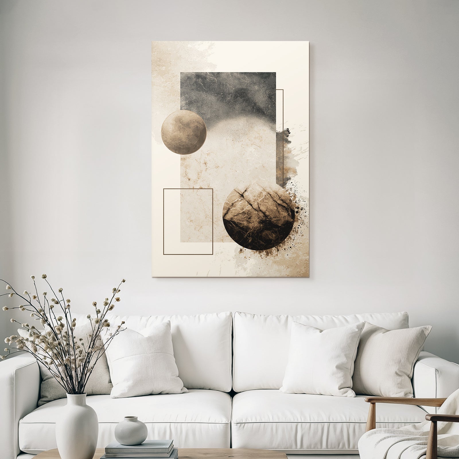 Abstraktes Design Geometrische Formen Erde Toene Minimalismus