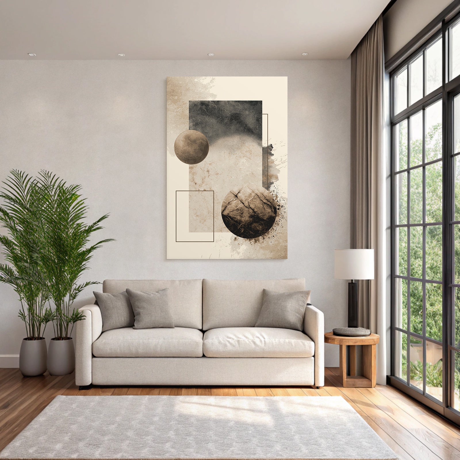 Abstraktes Design Geometrische Formen Erde Toene Minimalismus