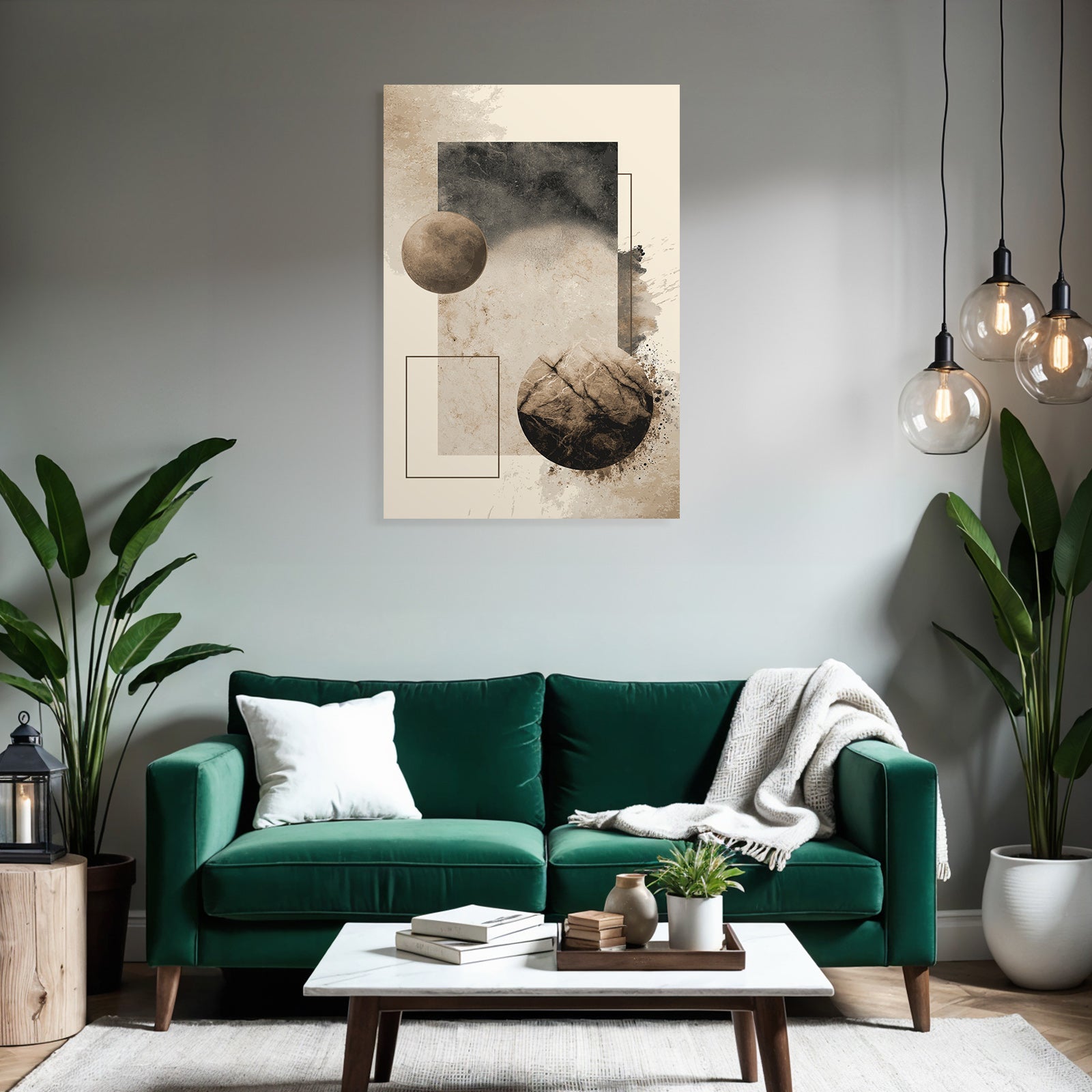 Abstraktes Design Geometrische Formen Erde Toene Minimalismus