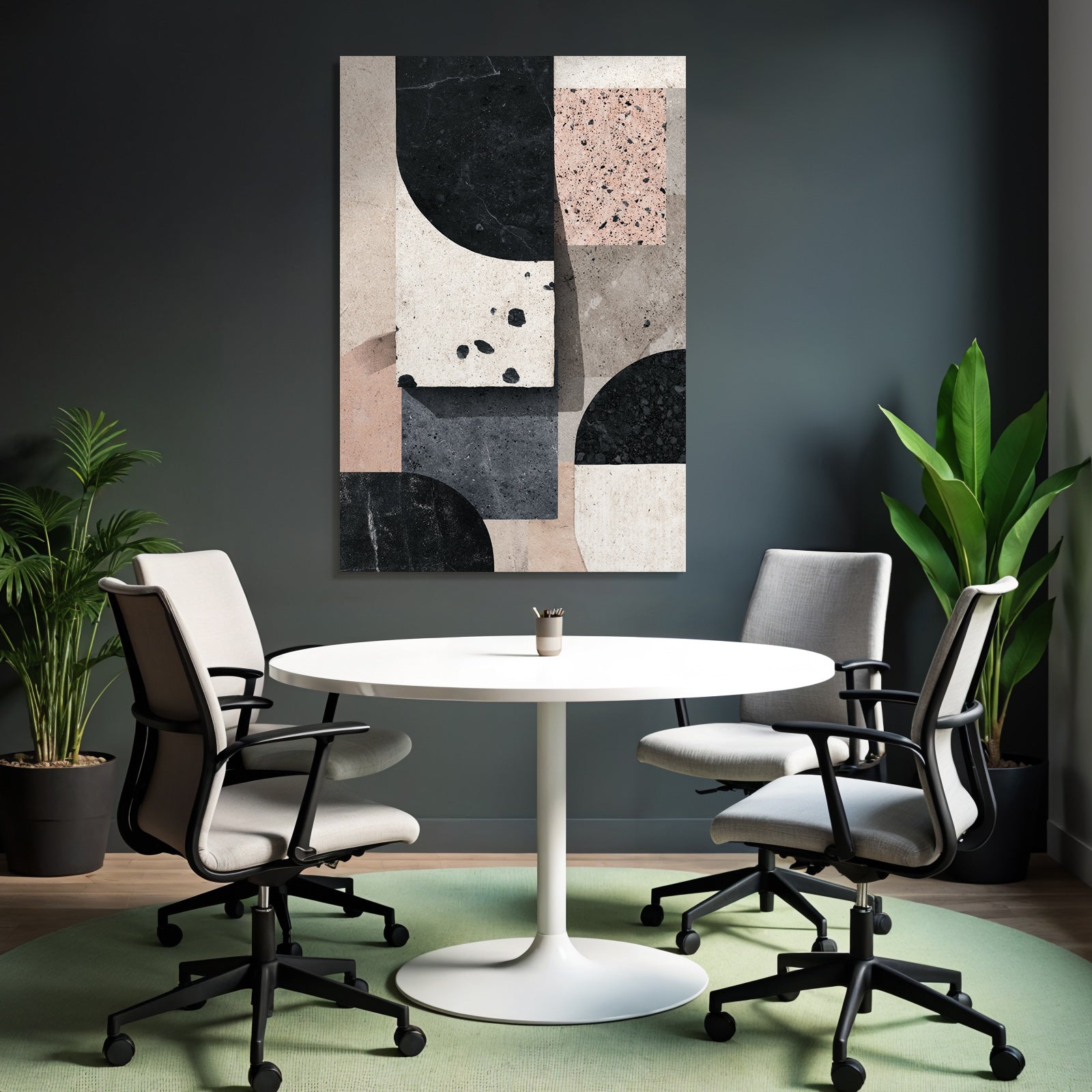 Abstraktes Design Geometrische Formen Farben Black Beige Rosa Grau