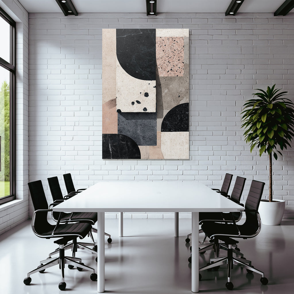 Abstraktes Design Geometrische Formen Farben Black Beige Rosa Grau