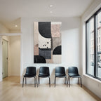 Abstraktes Design Geometrische Formen Farben Black Beige Rosa Grau