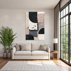 Abstraktes Design Geometrische Formen Farben Black Beige Rosa Grau