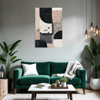 Abstraktes Design Geometrische Formen Farben Black Beige Rosa Grau