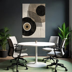 Abstraktes Design Geometrische Formen Kreise Linien Vintage Aesthetik