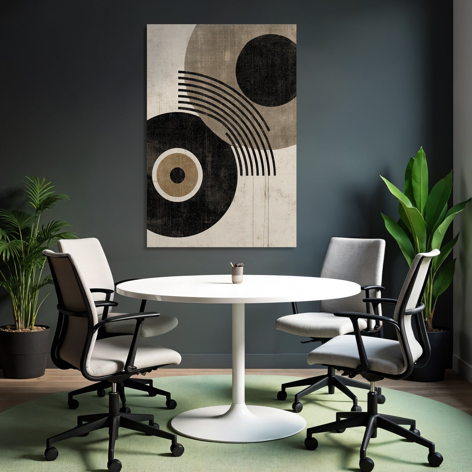 Abstraktes Design Geometrische Formen Kreise Linien Vintage Aesthetik