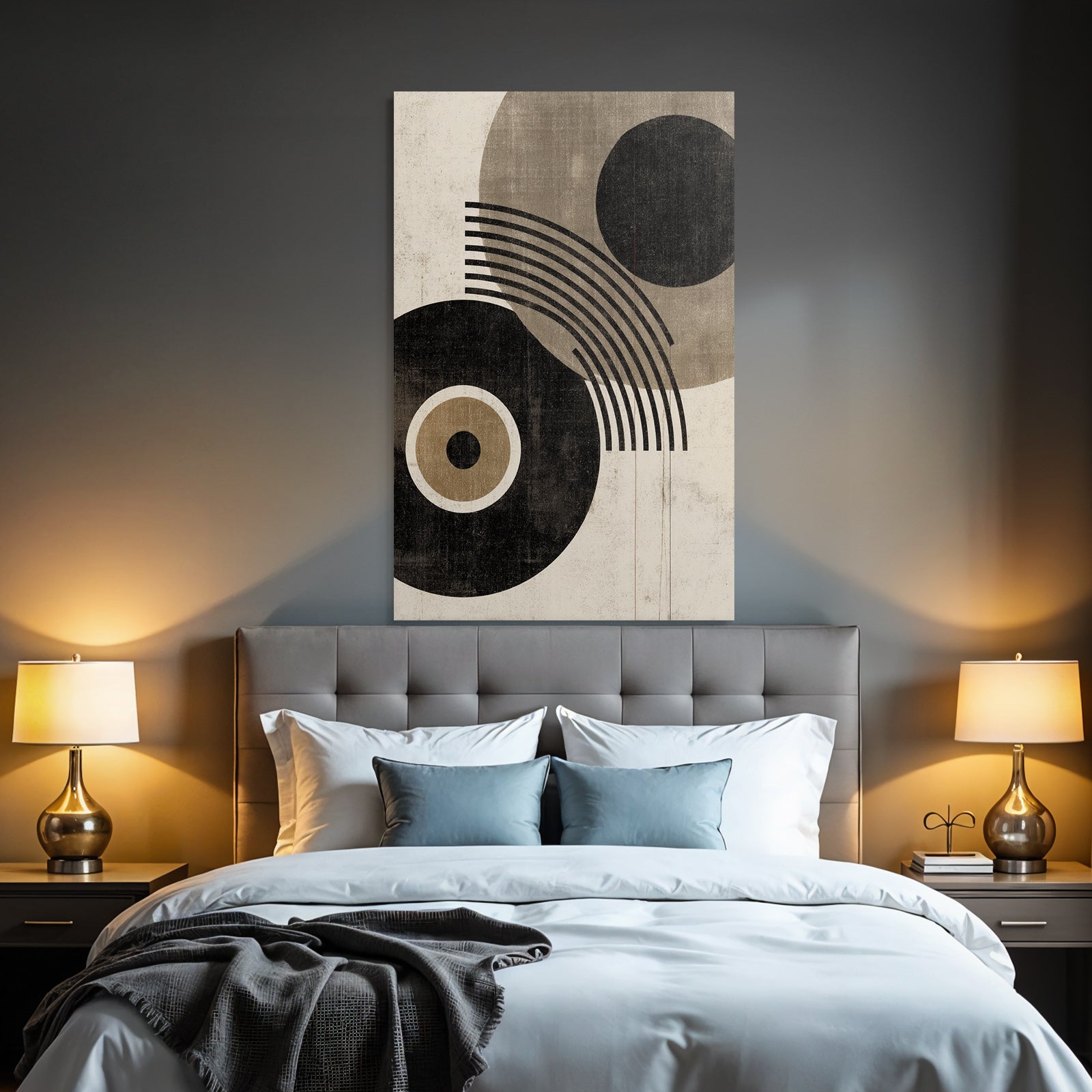 Abstraktes Design Geometrische Formen Kreise Linien Vintage Aesthetik