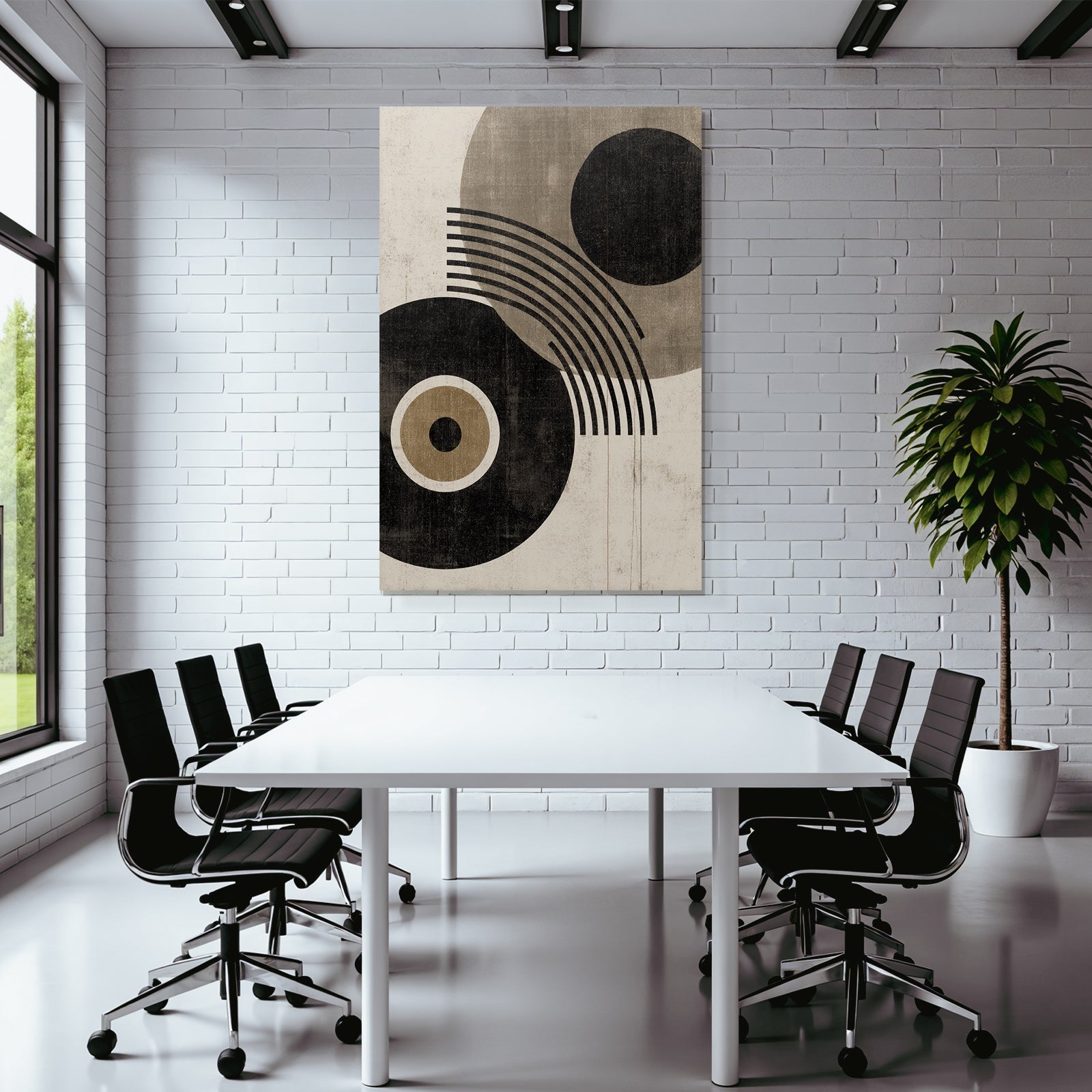 Abstraktes Design Geometrische Formen Kreise Linien Vintage Aesthetik