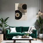 Abstraktes Design Geometrische Formen Kreise Linien Vintage Aesthetik