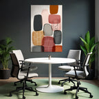 Abstraktes Design Ueberlappende Formen Schwarz Grau Beige Rot Braun
