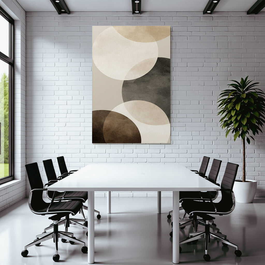 Abstraktes Design Ueberlappende Kreise Beige Braun Schwarz