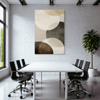 Abstraktes Design Ueberlappende Kreise Beige Braun Schwarz