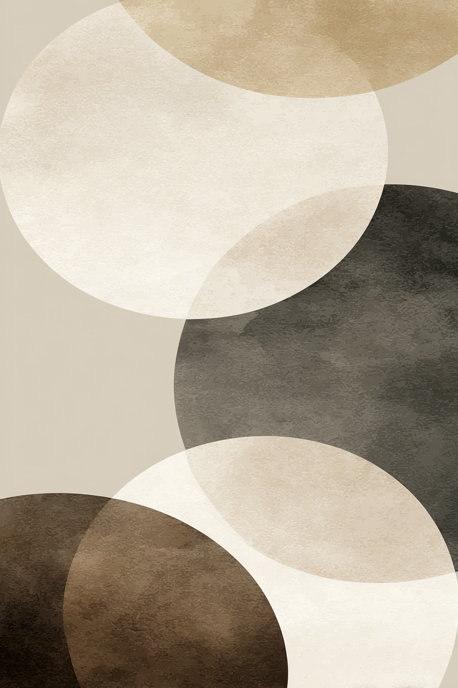 Abstraktes Design Ueberlappende Kreise Beige Braun Schwarz | Modern Basic | Einrichtungsstile