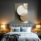 Abstract Design Overlapping Circles Cream Beige Olive Green