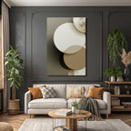 Abstract Design Overlapping Circles Cream Beige Olive Green