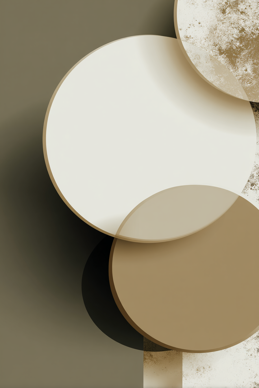Abstraktes Design Ueberlappende Kreise Cream Beige Olive Gruen | Modern Basic | Einrichtungsstile