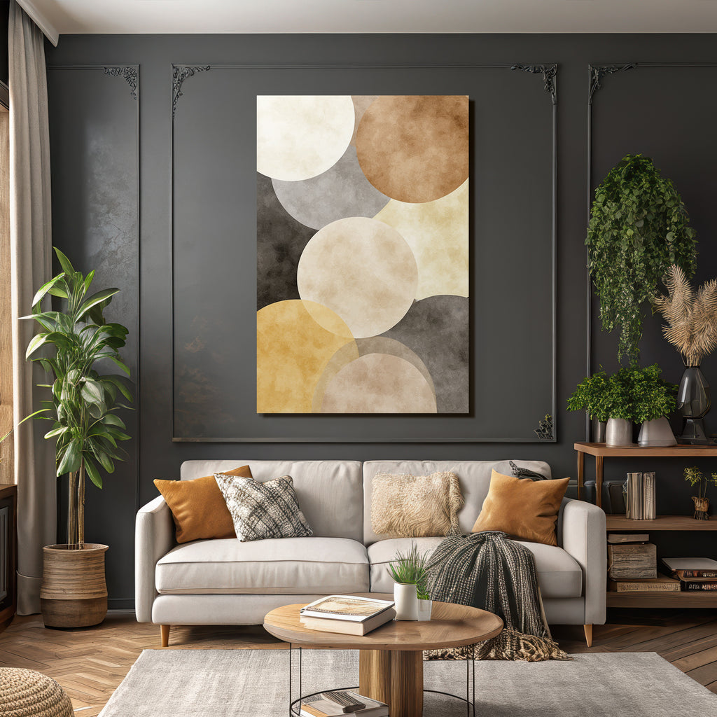 Abstraktes Design Ueberlappende Kreise Erde Toene