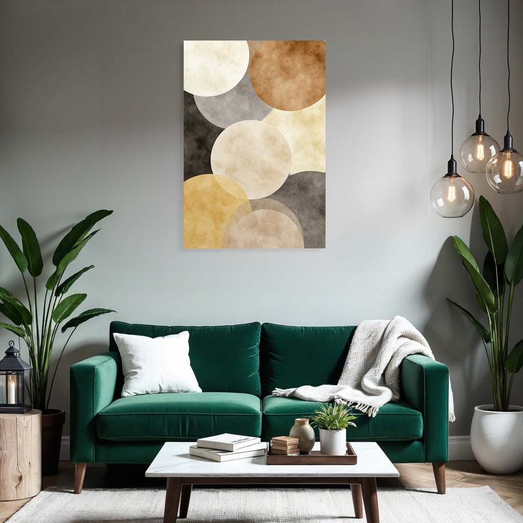 Abstraktes Design Ueberlappende Kreise Erde Toene