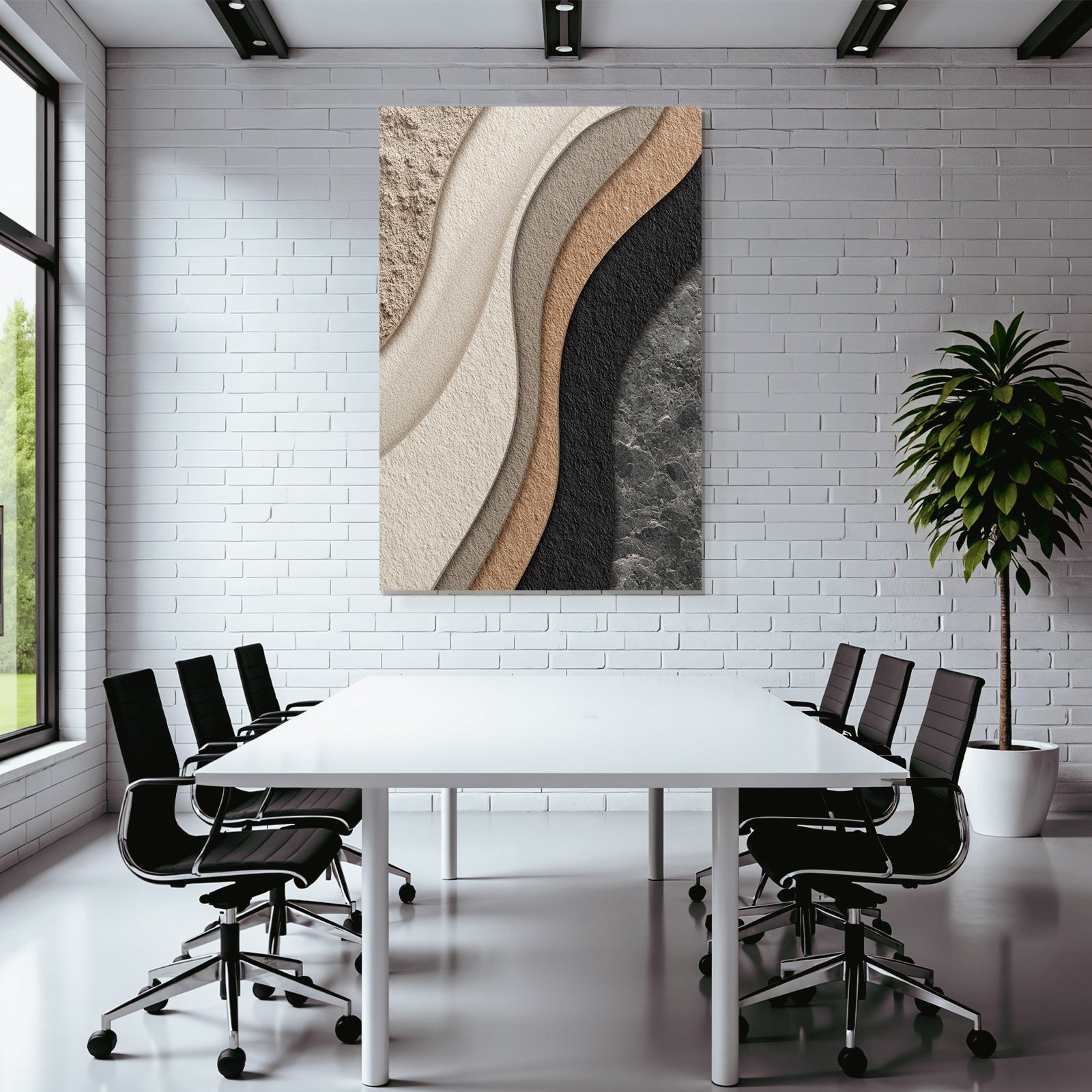 Abstraktes Design Welliges Muster Beige Braun Schwarz Texturiert