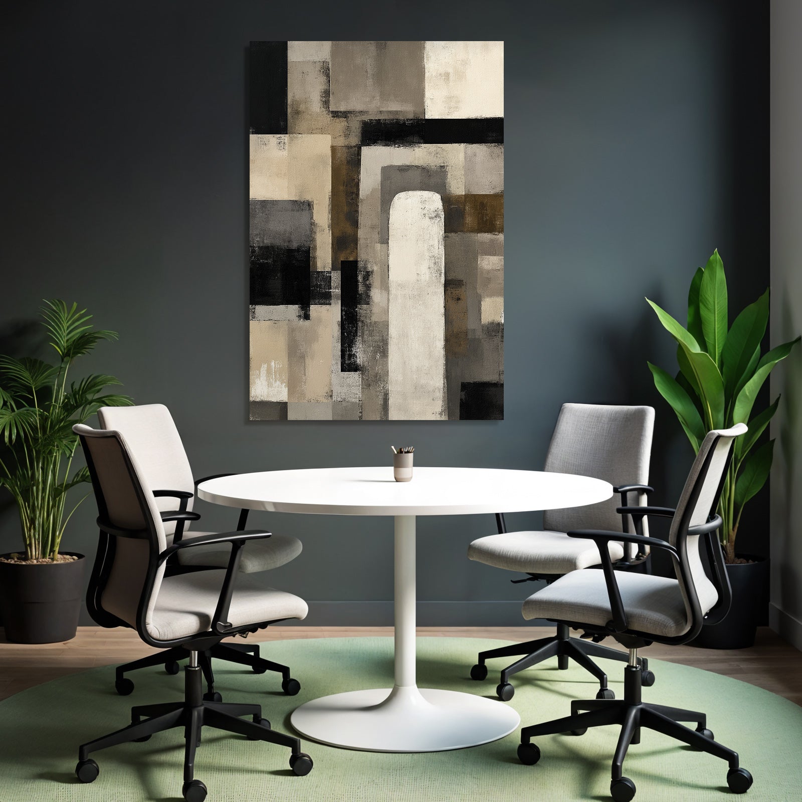 Abstraktes Gemaelde Geometrische Formen Moderne Minimalismus