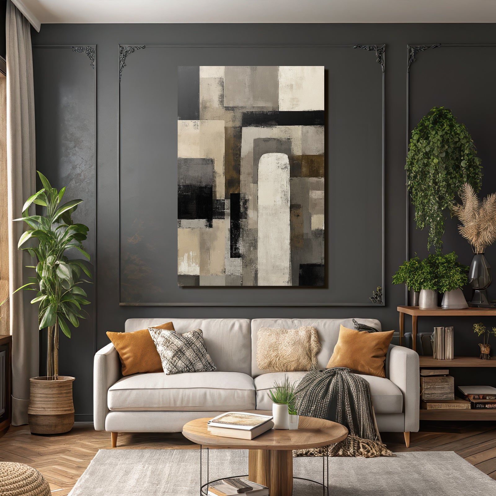 Abstraktes Gemaelde Geometrische Formen Moderne Minimalismus