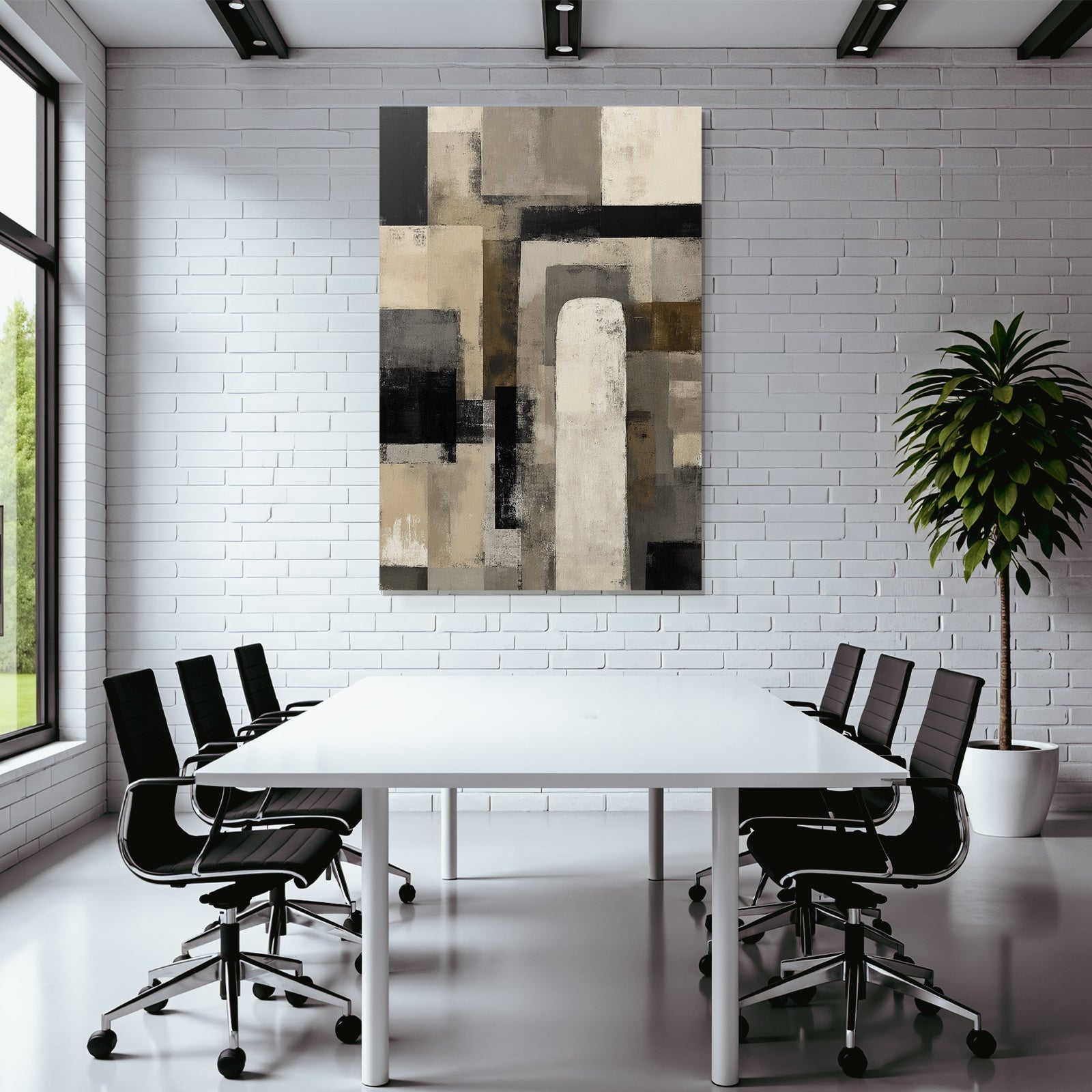 Abstraktes Gemaelde Geometrische Formen Moderne Minimalismus