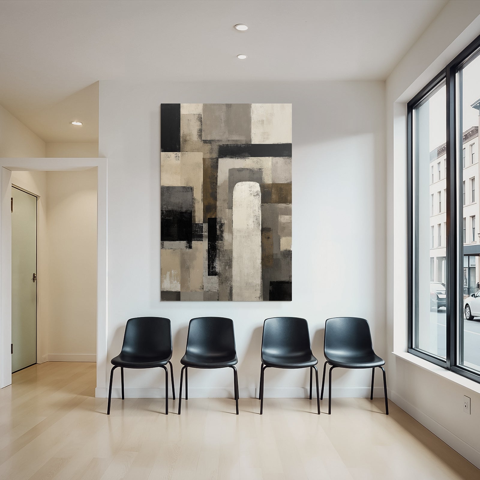 Abstraktes Gemaelde Geometrische Formen Moderne Minimalismus