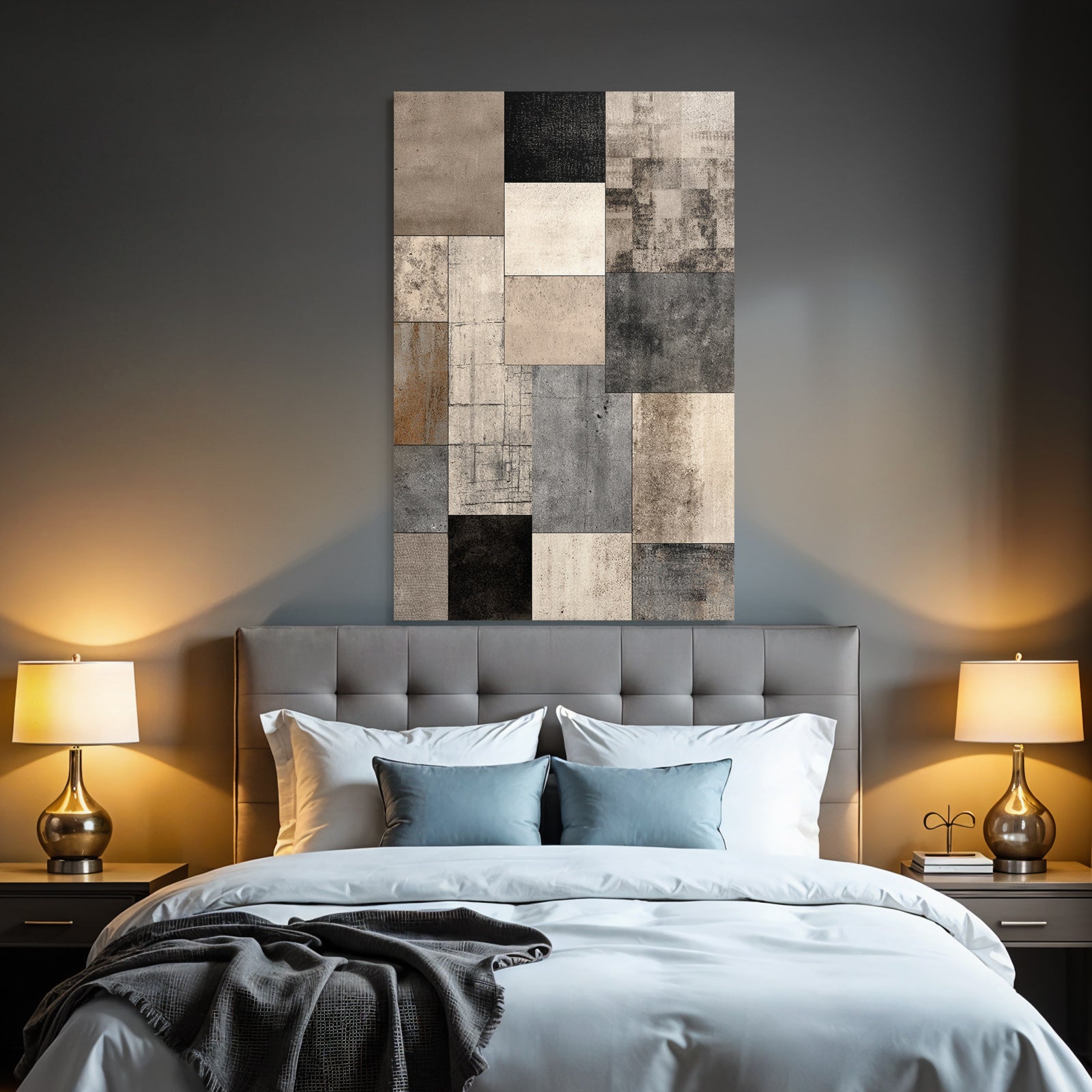 Beige Grau Black Texturierte Fliesen Kollage