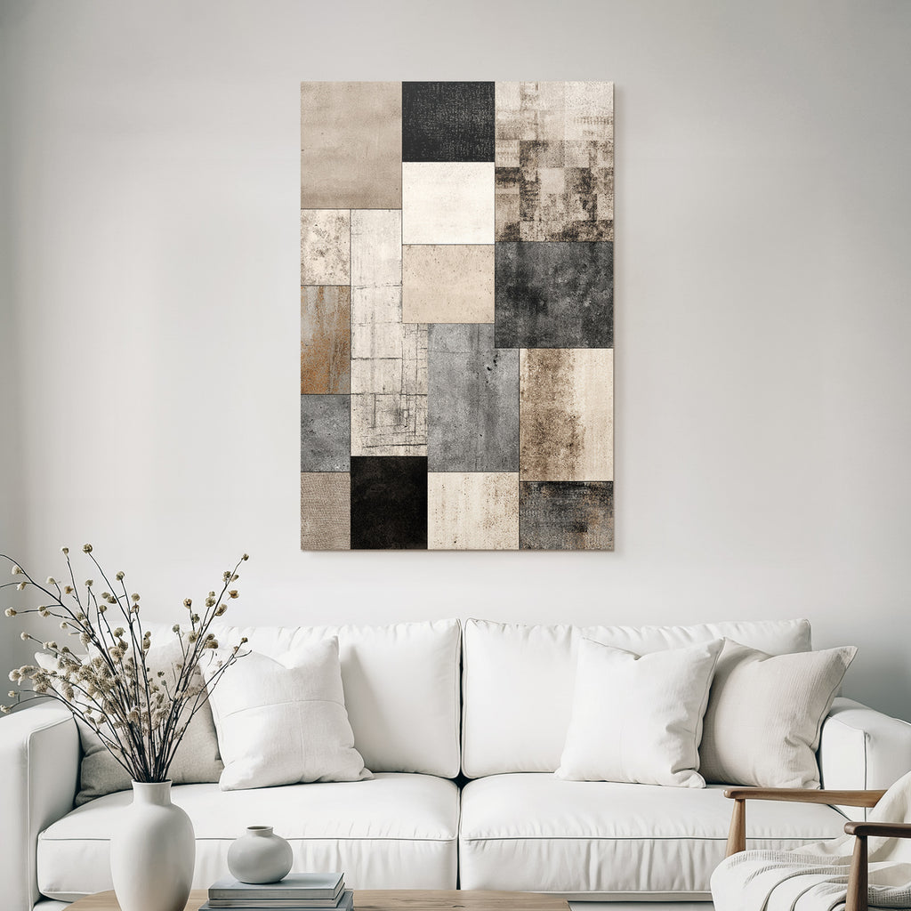 Beige Grau Black Texturierte Fliesen Kollage
