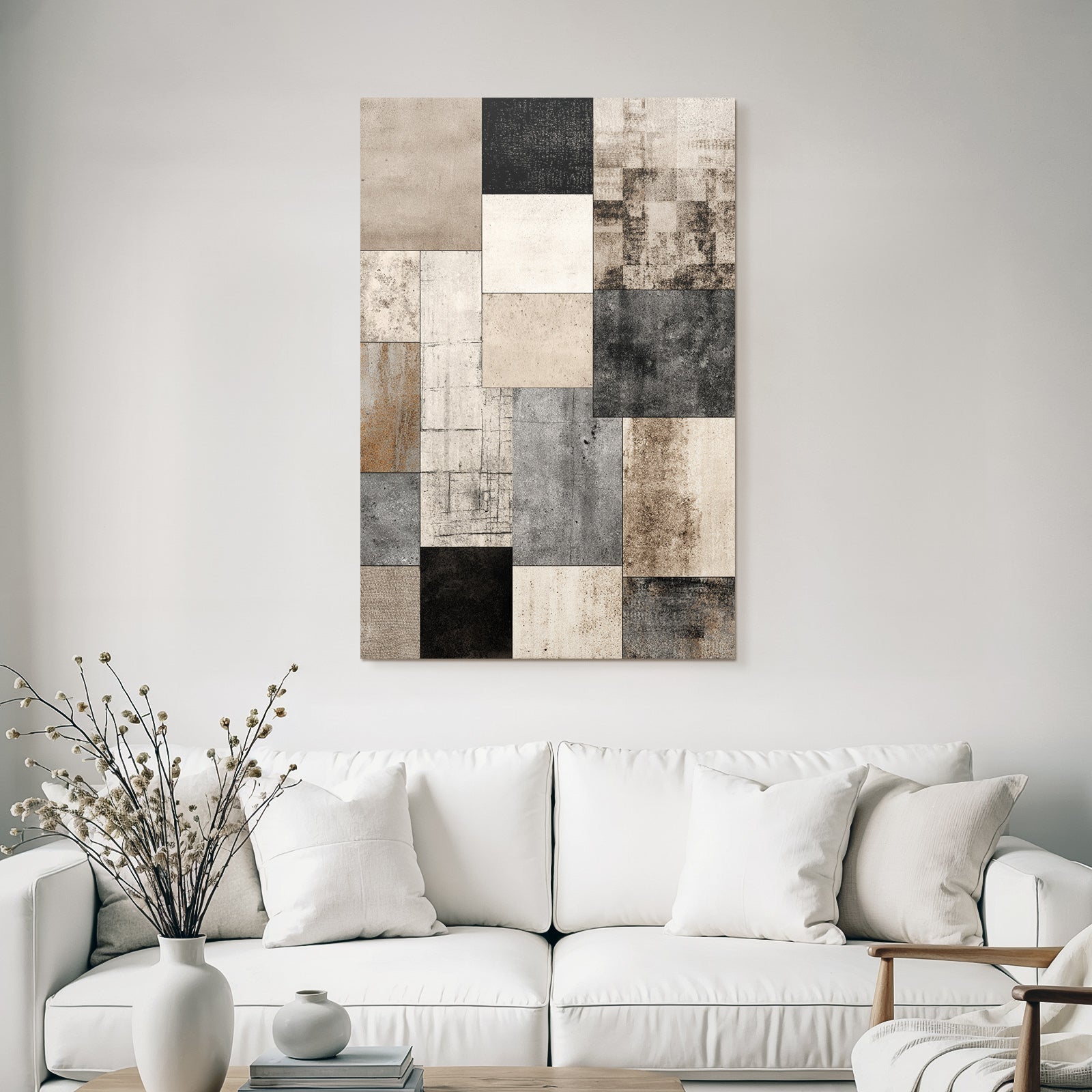 Beige Grau Black Texturierte Fliesen Kollage