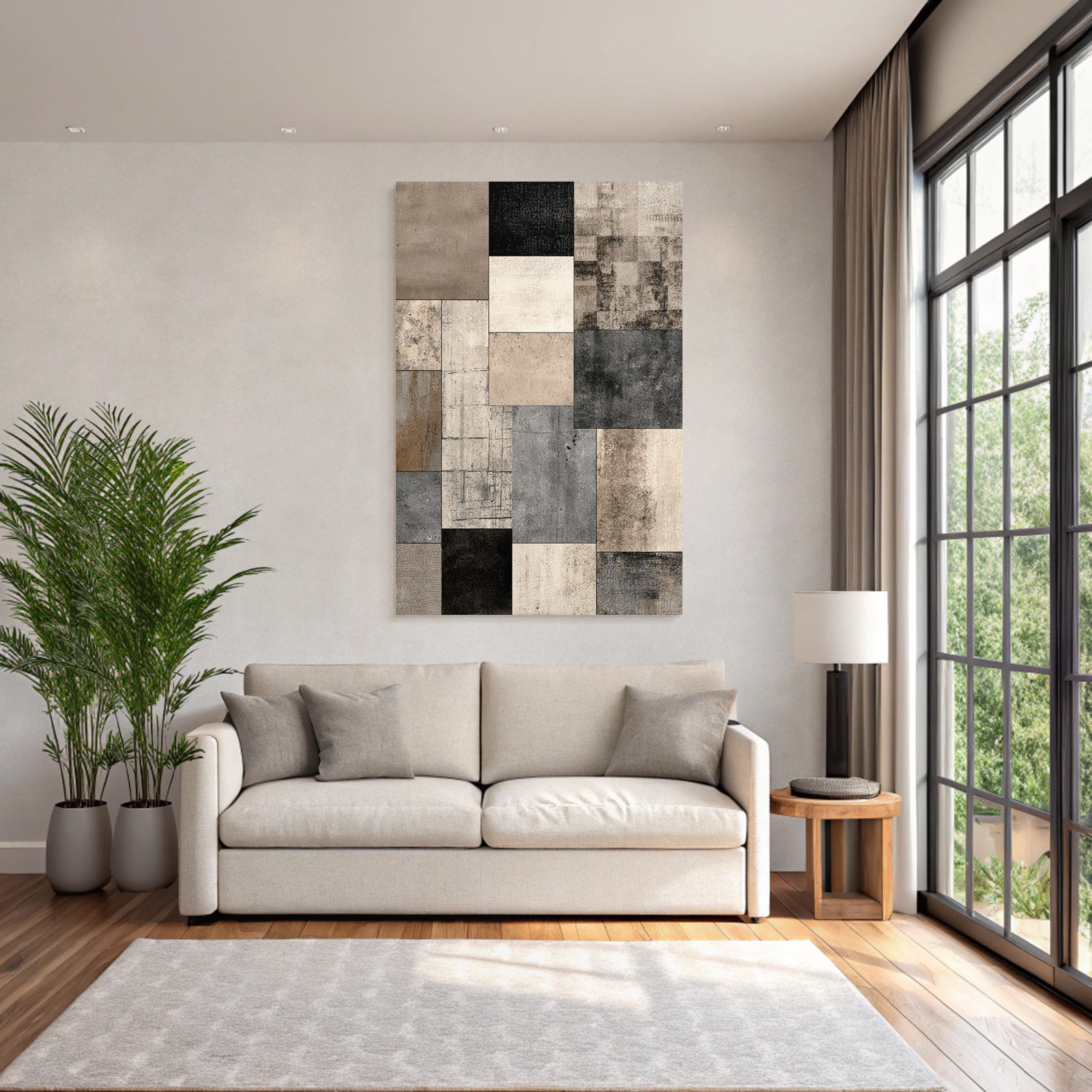Beige Grau Black Texturierte Fliesen Kollage