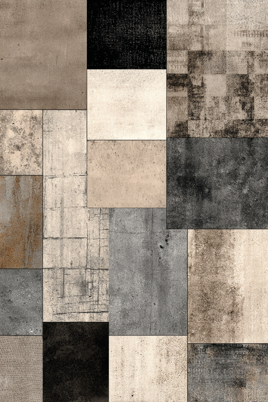 Beige Grau Black Texturierte Fliesen Kollage | Modern Basic | Einrichtungsstile