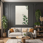 Botanischer Hintergrund Gruene Blatter Beige Creme Farbton