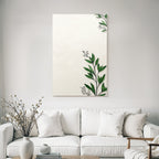 Botanischer Hintergrund Gruene Blatter Beige Creme Farbton