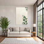 Botanischer Hintergrund Gruene Blatter Beige Creme Farbton