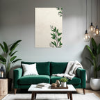 Botanischer Hintergrund Gruene Blatter Beige Creme Farbton