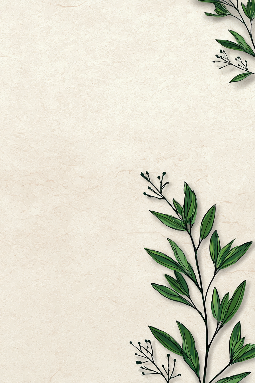 Botanischer Hintergrund Gruene Blatter Beige Creme Farbton | Modern Basic | Einrichtungsstile