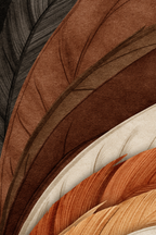 Federkunst Abstract Braun Orange Schwarz Texturiert | Modern Basic | Einrichtungsstile