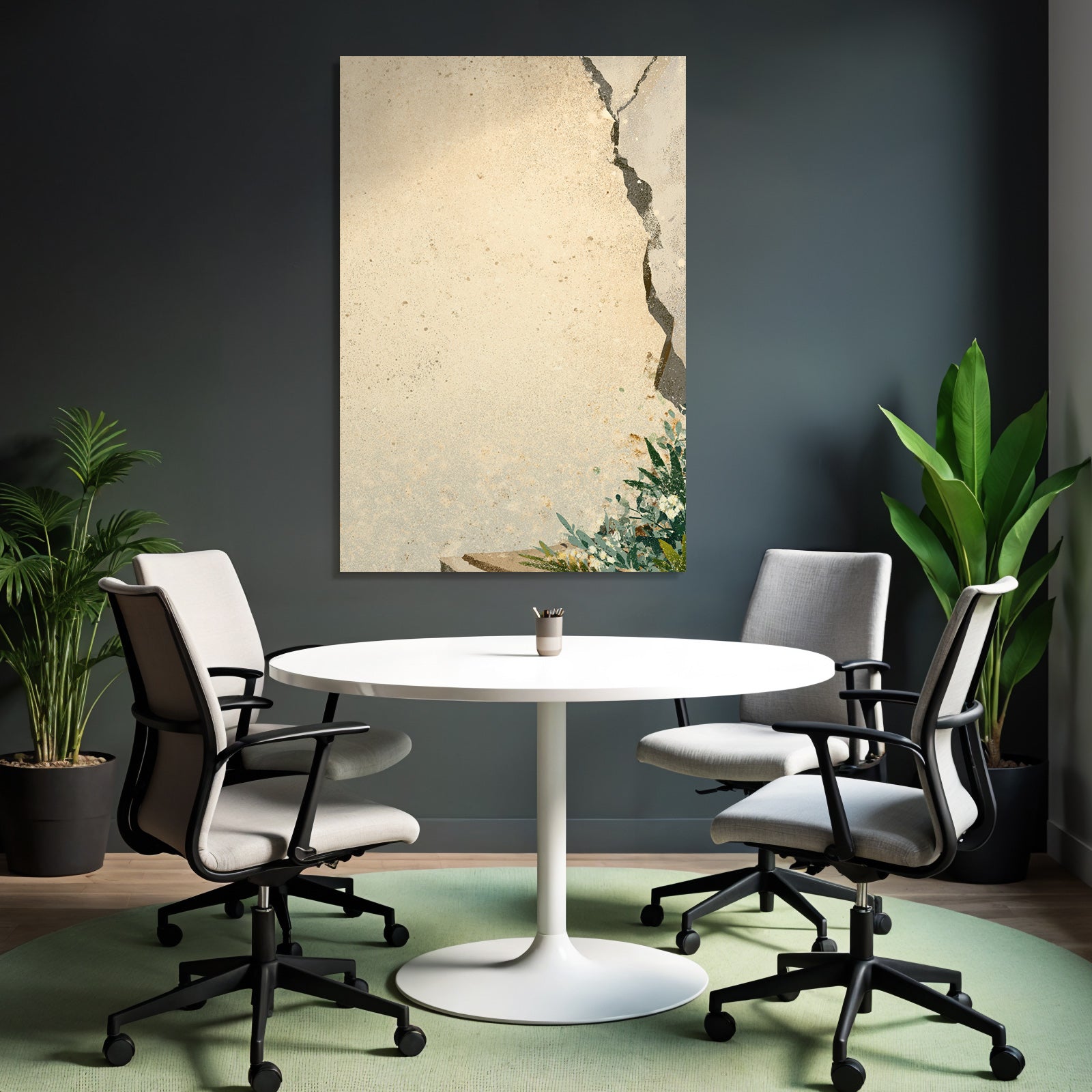 Aged Wall With Plants Background Vintage Aesthetic
