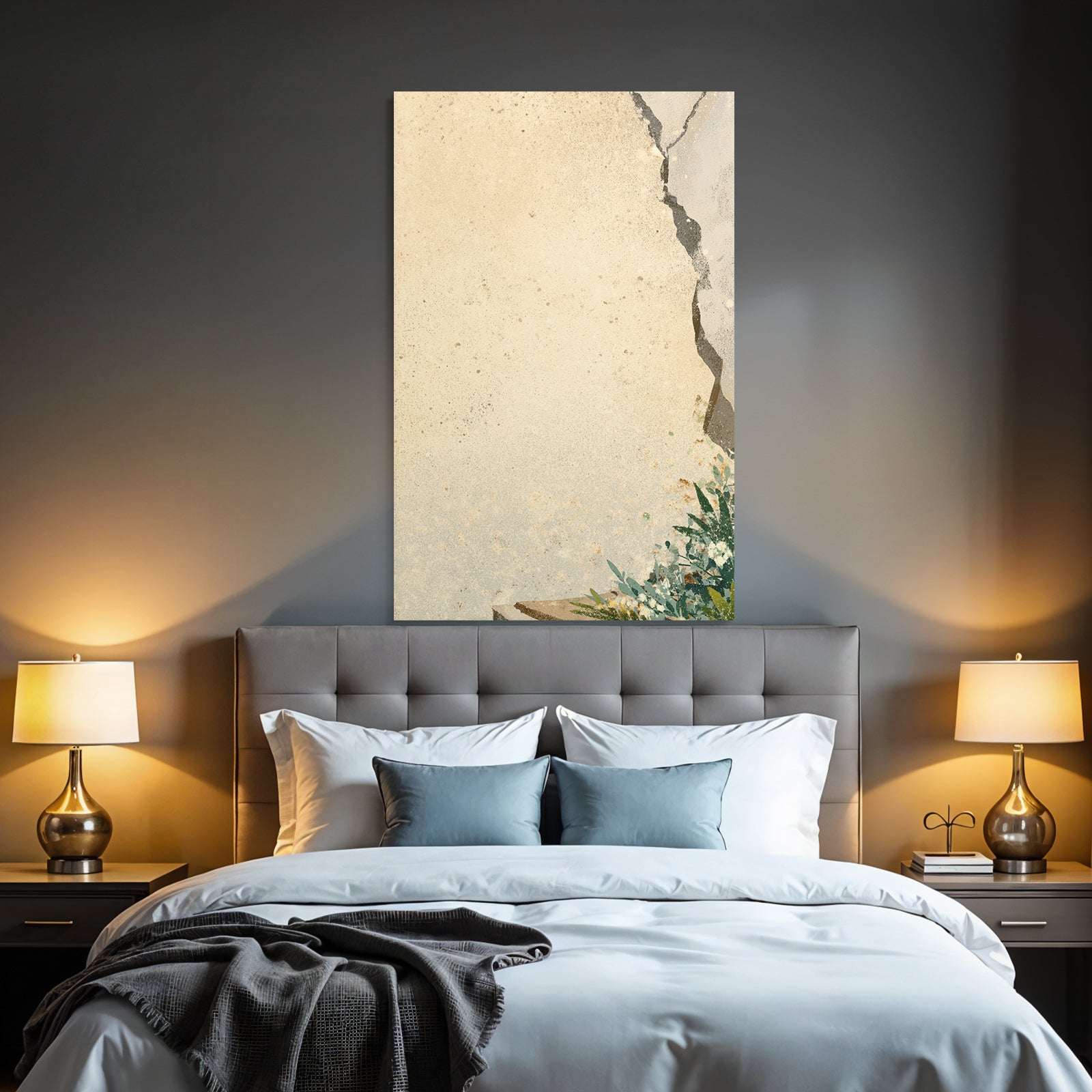 Aged Wall With Plants Background Vintage Aesthetic
