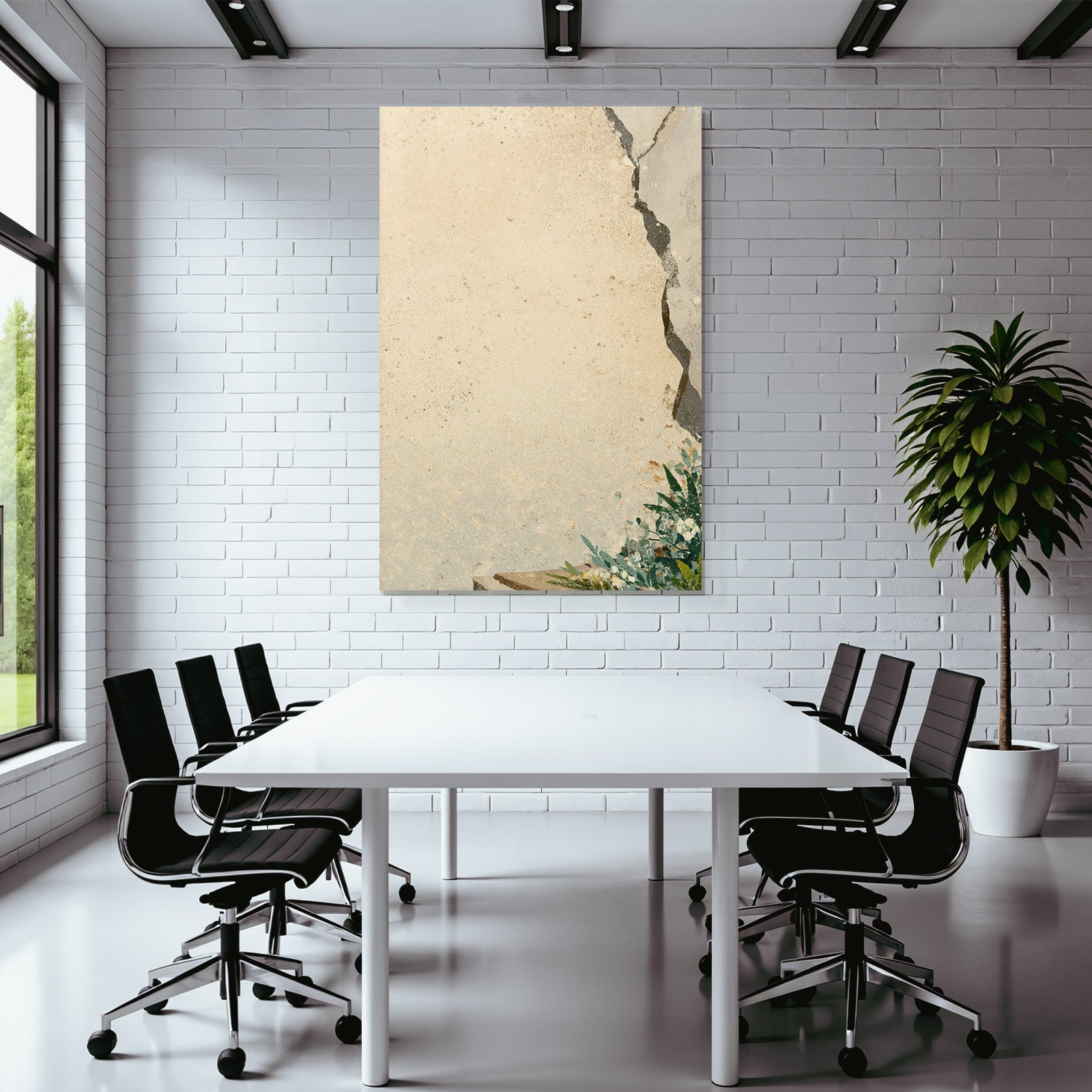 Aged Wall With Plants Background Vintage Aesthetic