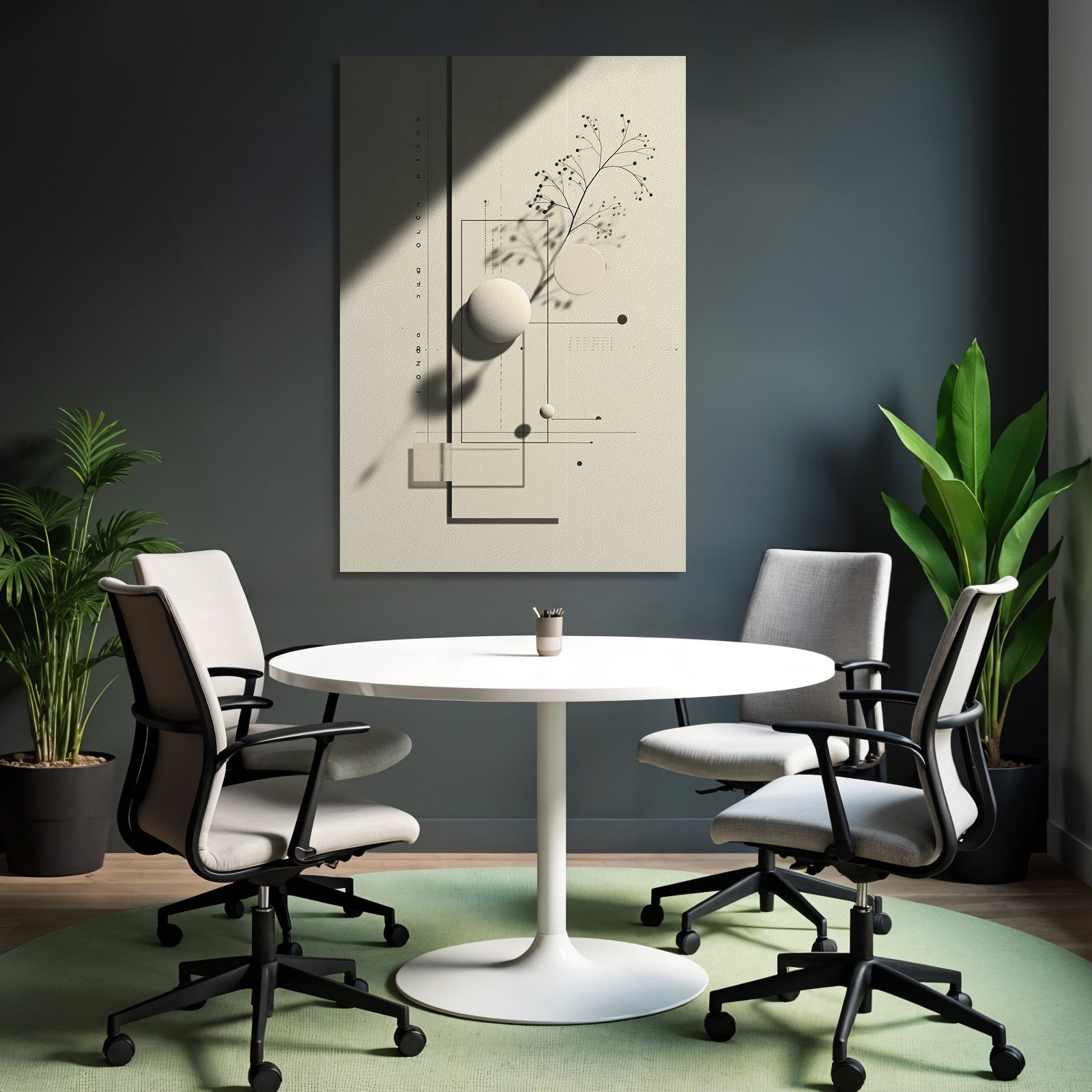 Geometric Abstraction With Botanical Element