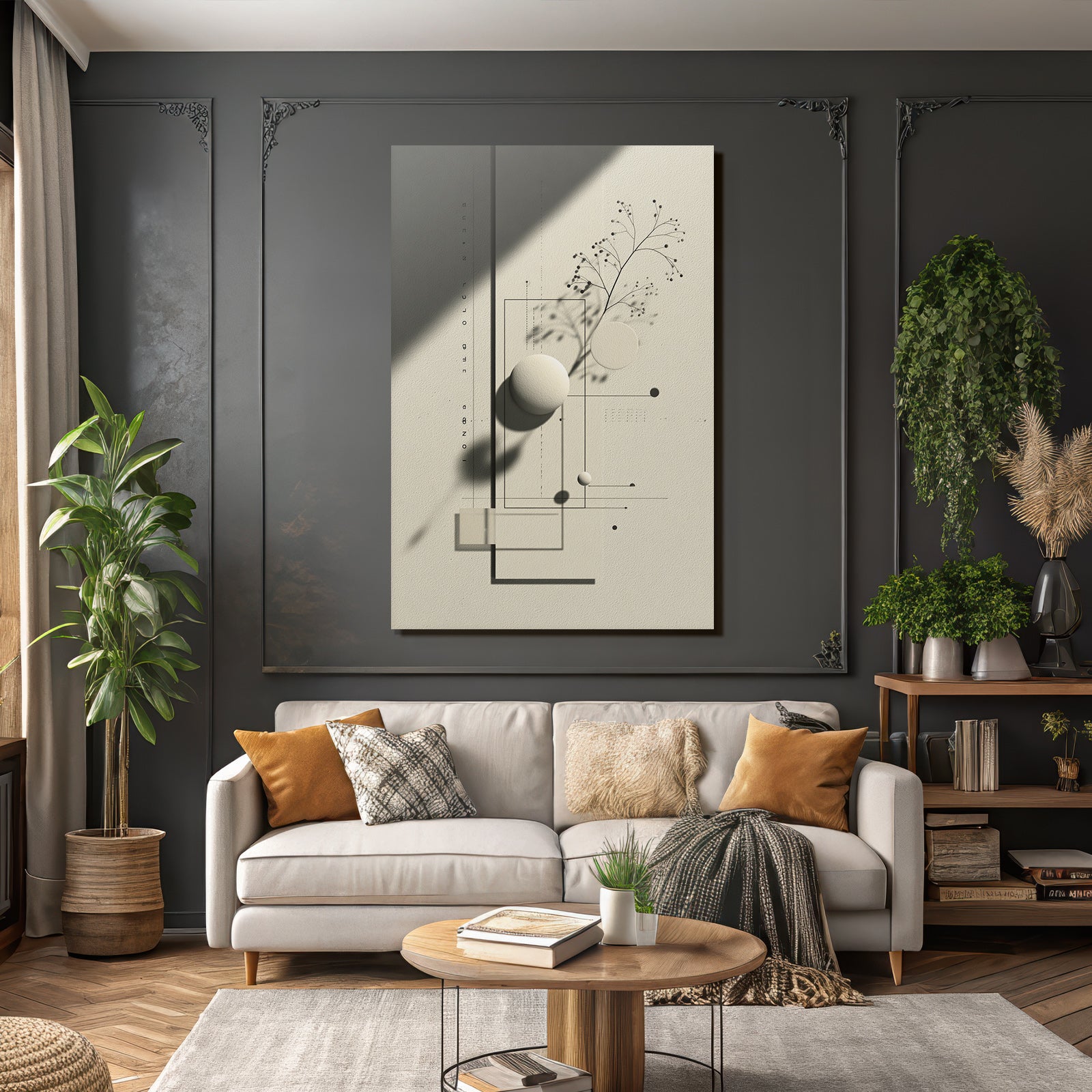 Geometric Abstraction With Botanical Element