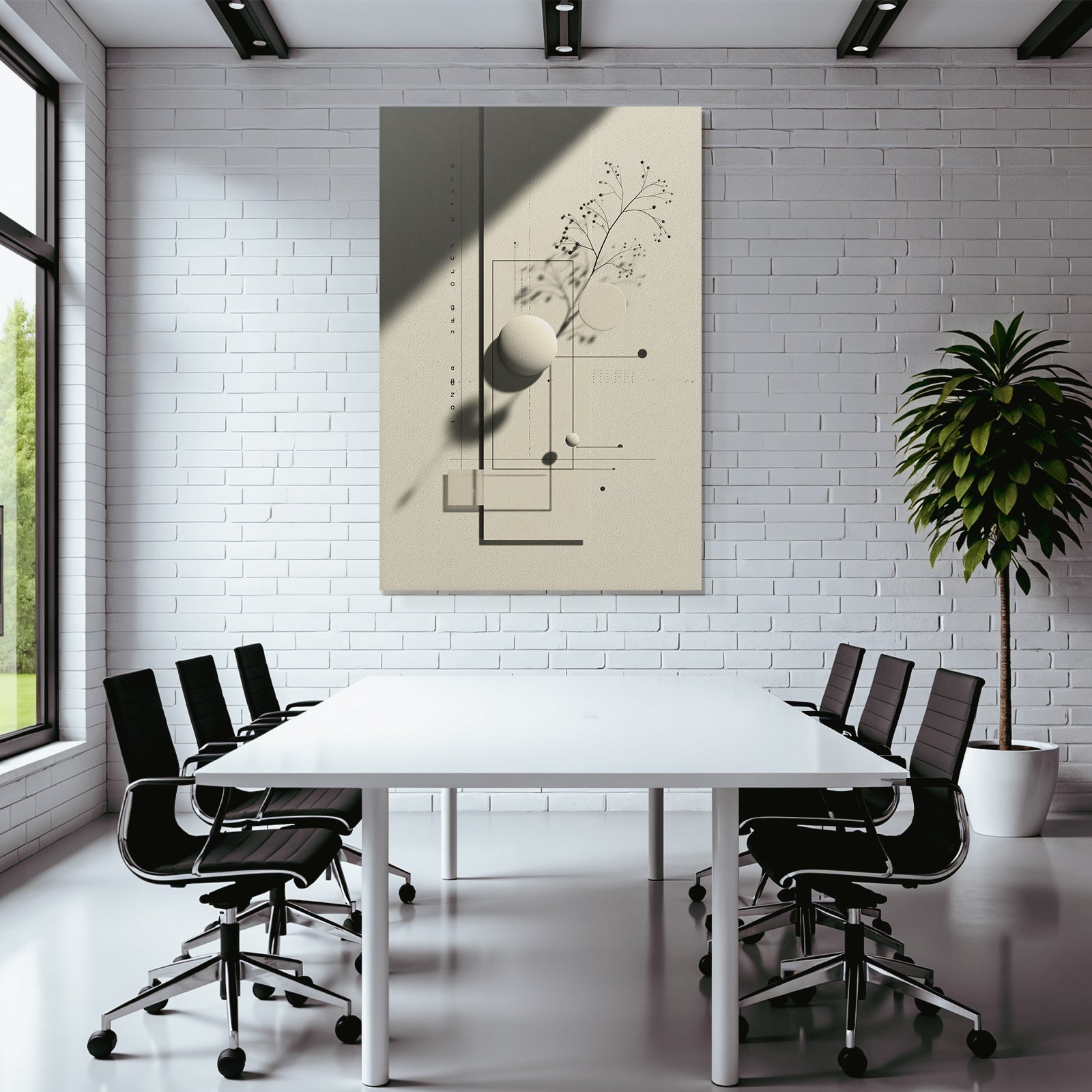 Geometric Abstraction With Botanical Element