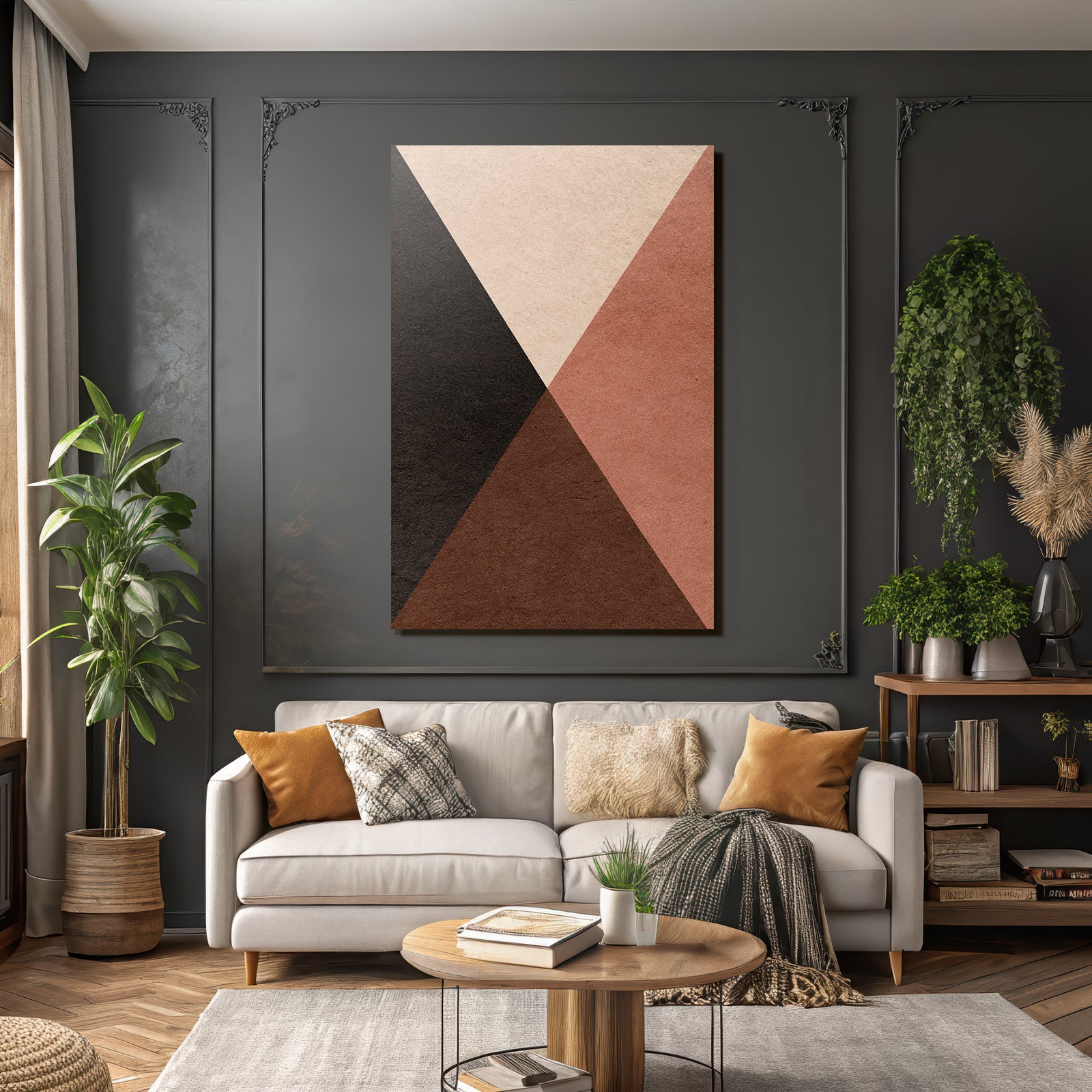 Geometrische Formen Mit Farben Von Schwarz Beige Und Braun