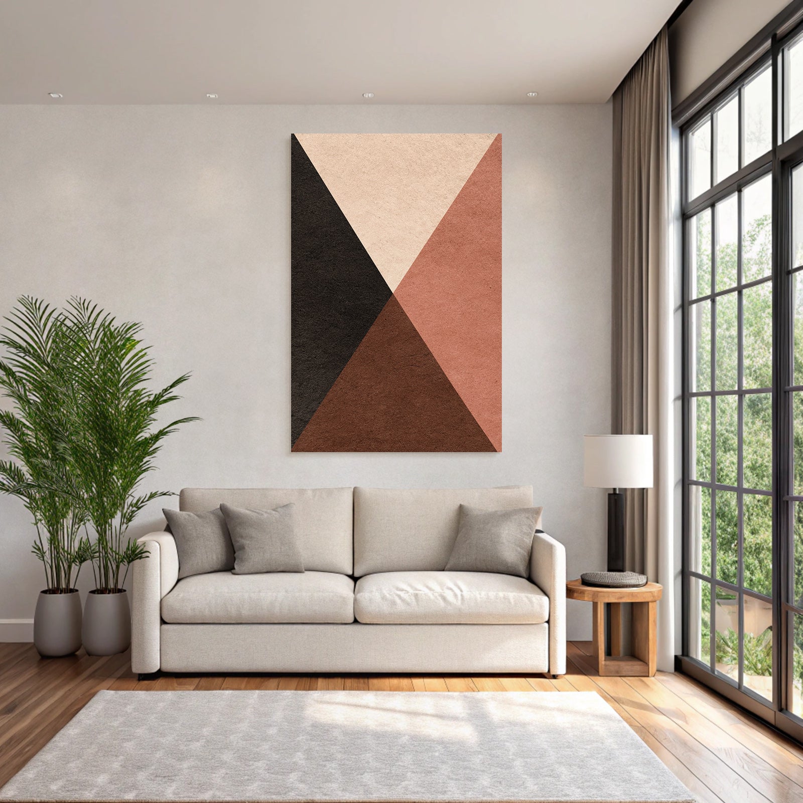 Geometrische Formen Mit Farben Von Schwarz Beige Und Braun
