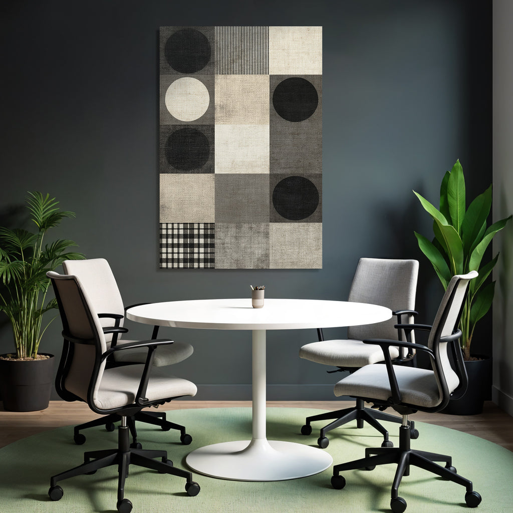 Geometrisches Design Muster Schwarz Weiss Grau Toene
