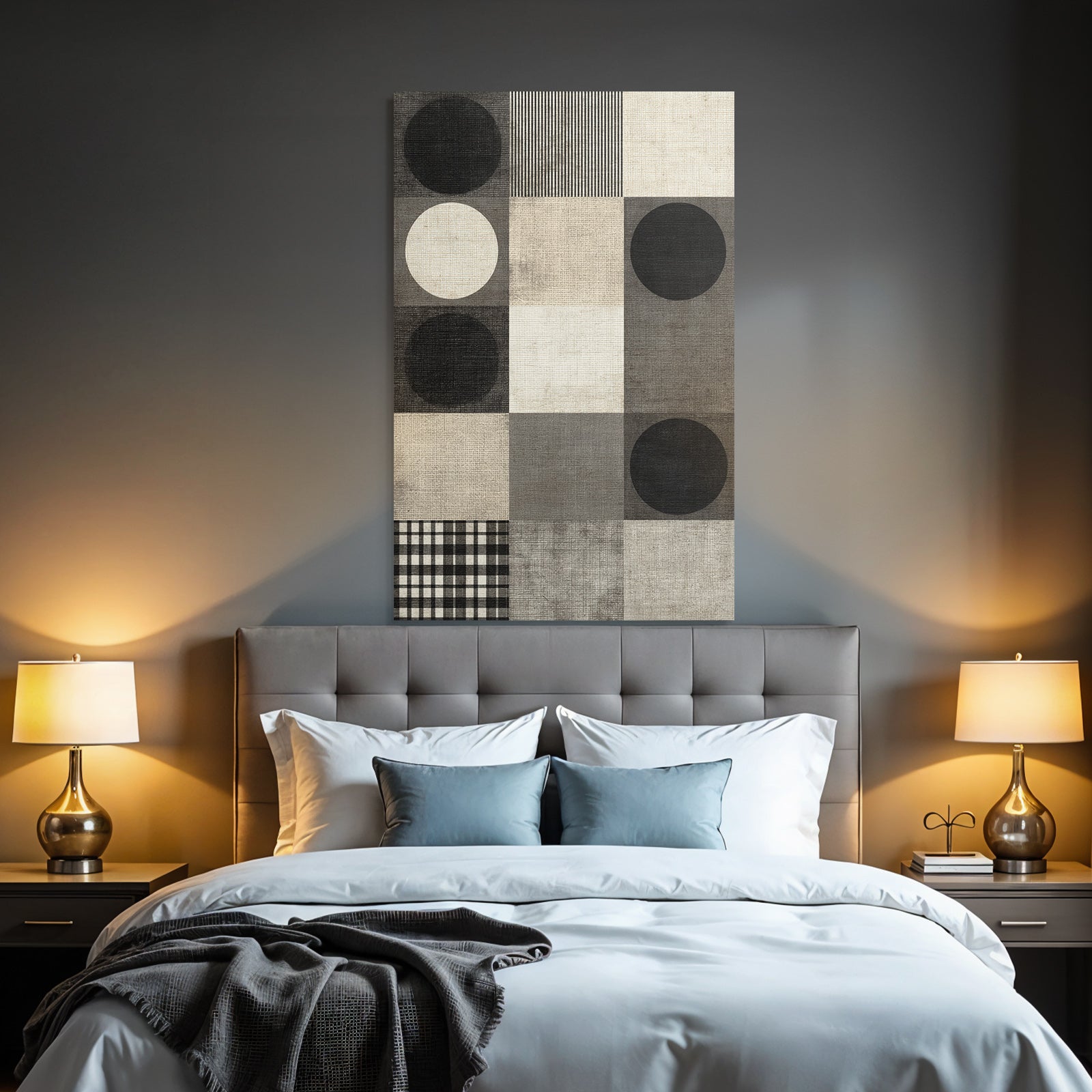 Geometrisches Design Muster Schwarz Weiss Grau Toene