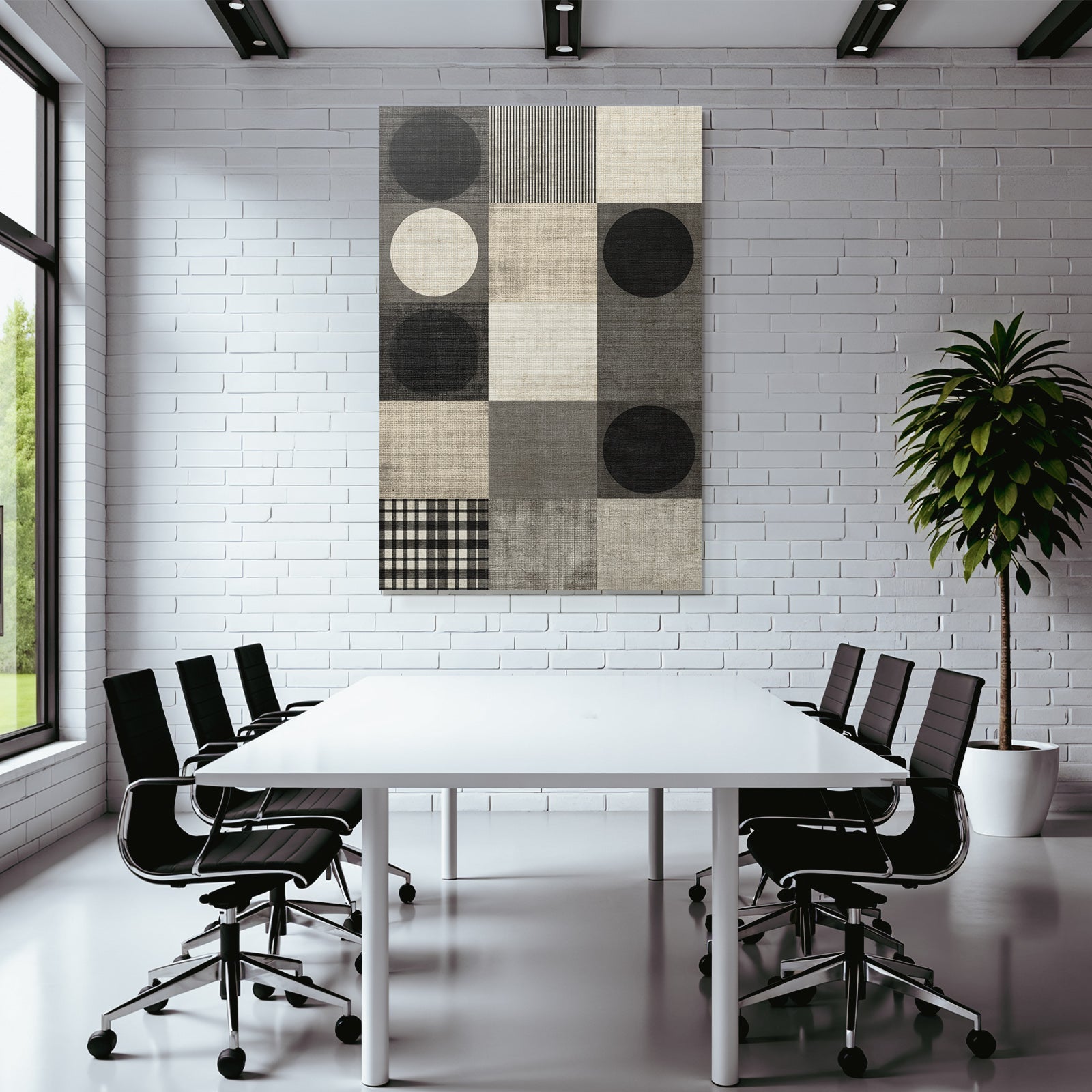 Geometrisches Design Muster Schwarz Weiss Grau Toene