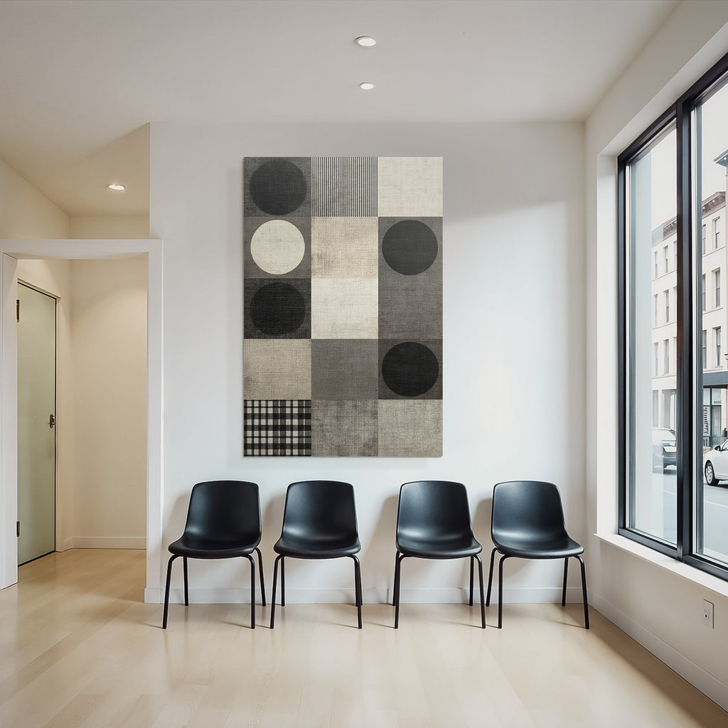 Geometrisches Design Muster Schwarz Weiss Grau Toene